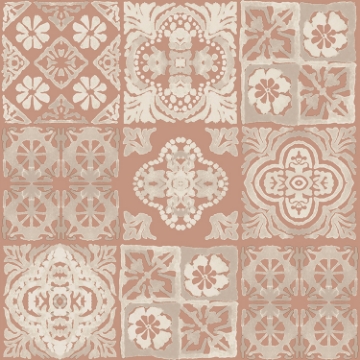 Picture of Marrakesh Tile Peel and Stick Wallpaper - Red