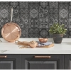 Picture of Marrakesh Tile Peel and Stick Wallpaper - Black