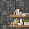 Picture of Marrakesh Tile Peel and Stick Wallpaper - Black