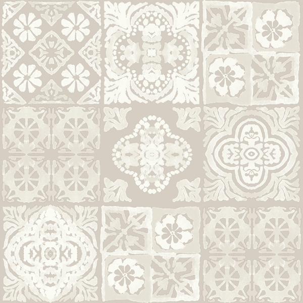 Picture of Marrakesh Tile Peel and Stick Wallpaper - Tan