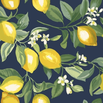 Picture of Lemon Zest Peel and Stick Wallpaper - Navy