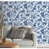 Picture of Watercolor Floral Peel and Stick Wallpaper - Blue