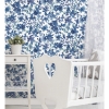 Picture of Watercolor Floral Peel and Stick Wallpaper - Blue