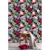 Picture of Vintage Floral Blooms Peel and Stick Wallpaper - Red