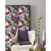 Picture of Vintage Floral Blooms Peel and Stick Wallpaper - Red