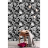 Picture of Vintage Floral Blooms Peel and Stick Wallpaper - Black