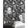 Picture of Vintage Floral Blooms Peel and Stick Wallpaper - Black