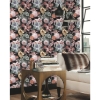 Picture of Vintage Floral Blooms Peel and Stick Wallpaper - Pink