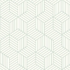 Picture of Striped Hexagon Peel and Stick Wallpaper - Green