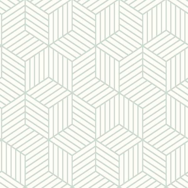 Picture of Striped Hexagon Peel and Stick Wallpaper - Green