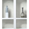 Picture of Striped Hexagon Peel and Stick Wallpaper - Green