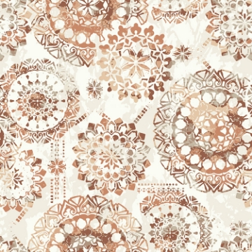 Picture of Bohemian Peel and Stick Wallpaper - Orange