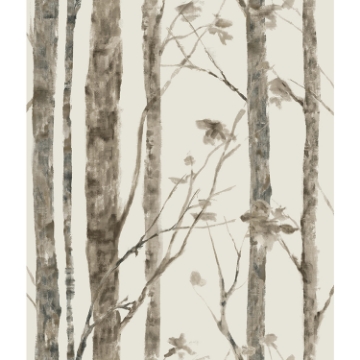 Picture of Trees Peel and Stick Wallpaper - Brown