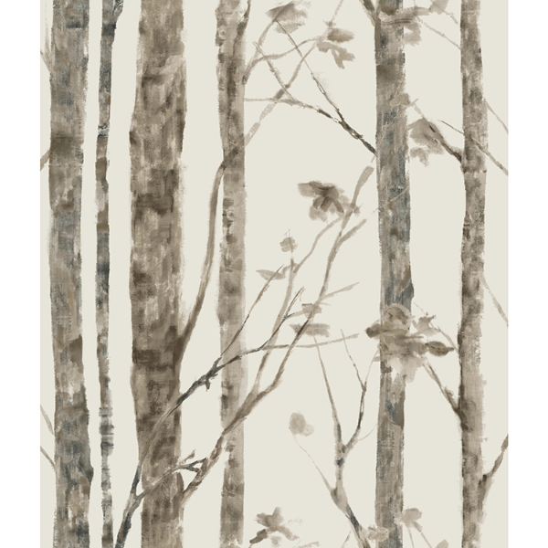 Picture of Trees Peel and Stick Wallpaper - Brown