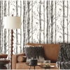 Picture of Trees Peel and Stick Wallpaper - Grey