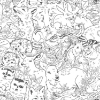 Picture of Woodland Sketch Peel and Stick Wallpaper - Black & White