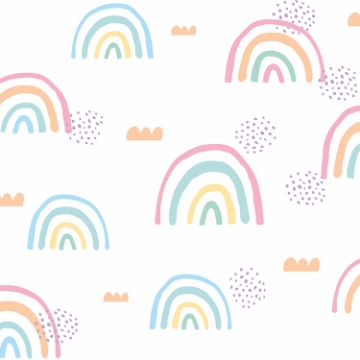 Picture of Rainbows End Peel and Stick Wallpaper - Pink