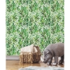 Picture of Watercolor Leaves Peel and Stick Wallpaper - Green