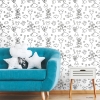 Picture of Disney Mickey Mouse Line Art Peel and Stick Wallpaper - Black