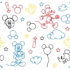 Picture of Disney Mickey Mouse Line Art Peel and Stick Wallpaper - Red