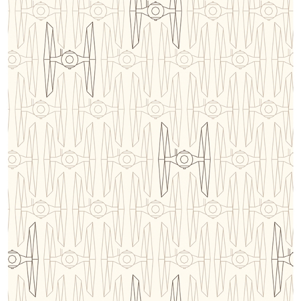 Picture of Star Wars Tie Fighter Peel and Stick Wallpaper - Taupe