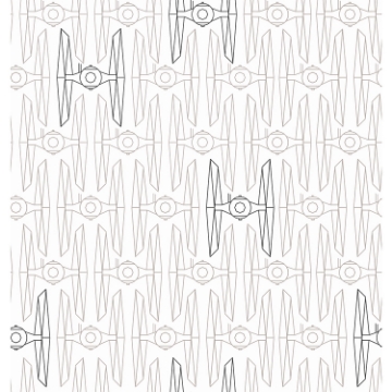 Picture of Star Wars Tie Fighter Peel and Stick Wallpaper - White