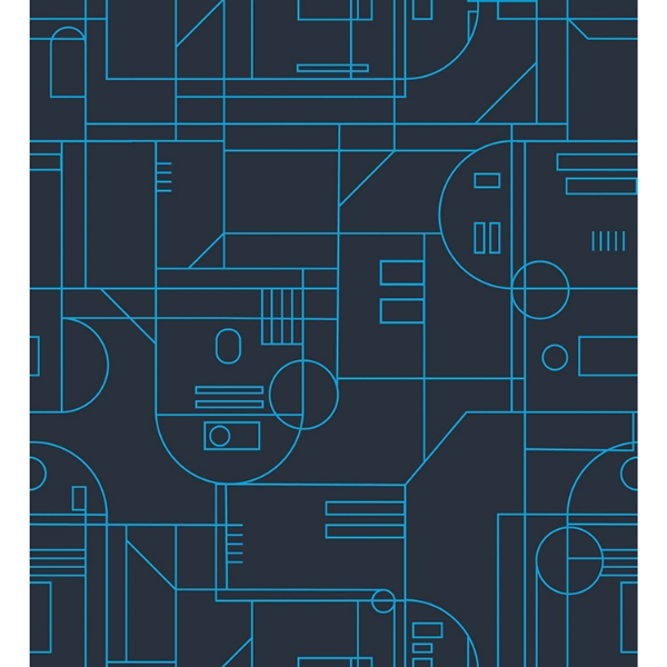 Picture of Star Wars R2D2 Geometric Peel and Stick Wallpaper - Blue