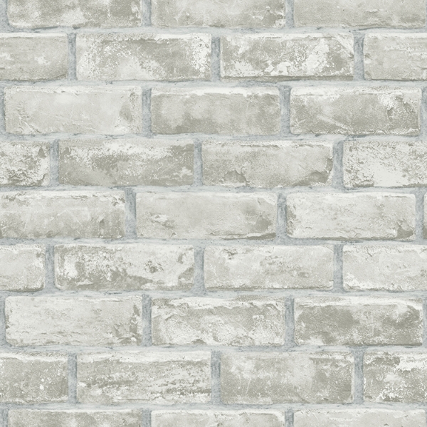 Picture of Brick Peel and Stick Wallpaper - Dusty Grey