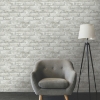 Picture of Brick Peel and Stick Wallpaper - Dusty Grey