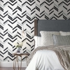 Picture of Chevron Stripe Peel and Stick Wallpaper - Black