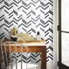 Picture of Chevron Stripe Peel and Stick Wallpaper - Black