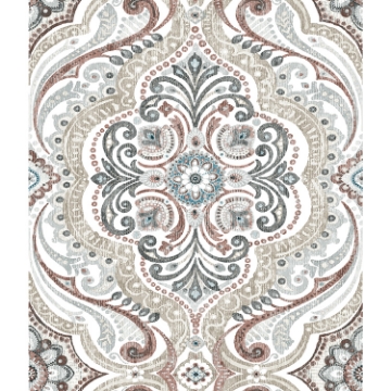 Picture of Bohemian Damask Peel and Stick Wallpaper - Red