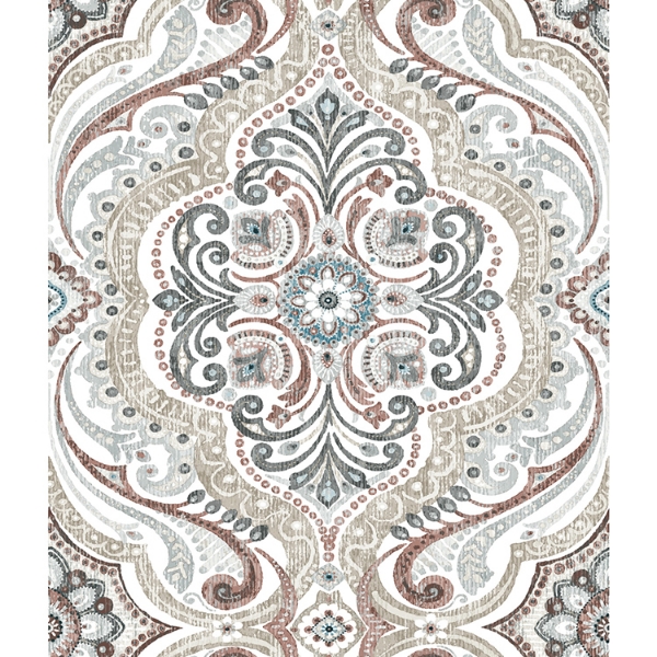 Picture of Bohemian Damask Peel and Stick Wallpaper - Red