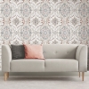 Picture of Bohemian Damask Peel and Stick Wallpaper - Red