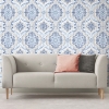 Picture of Bohemian Damask Peel and Stick Wallpaper - Blue