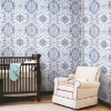 Picture of Bohemian Damask Peel and Stick Wallpaper - Blue