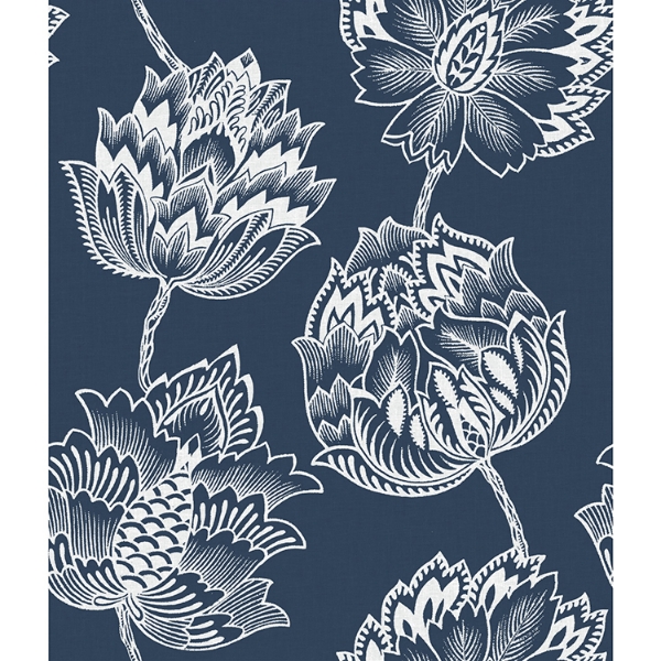 Picture of Batik Jacobean Peel and Stick Wallpaper - Blue