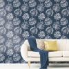 Picture of Batik Jacobean Peel and Stick Wallpaper - Blue