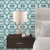 Picture of Waverly Tipton Peel and Stick Wallpaper - Teal