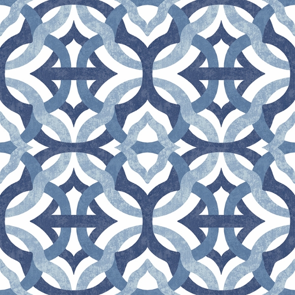 Picture of Waverly Tipton Peel and Stick Wallpaper - Blue