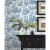 Picture of Waverly Country Life Toile Peel and Stick Wallpaper - Blue