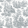 Picture of Waverly Country Life Toile Peel and Stick Wallpaper - Grey