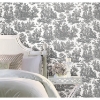 Picture of Waverly Country Life Toile Peel and Stick Wallpaper - Grey