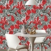 Picture of Waverly Herd Together Peel and Stick Wallpaper - Red