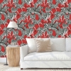 Picture of Waverly Herd Together Peel and Stick Wallpaper - Red