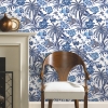 Picture of Waverly Exotic Curiosity Peel and Stick Wallpaper - Blue