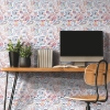 Picture of Mod Faces Peel & Stick Wallpaper - Pink