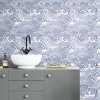 Picture of Asian Waves Peel & Stick Wallpaper - Blue