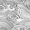 Picture of Asian Waves Peel & Stick Wallpaper - Black