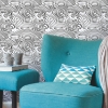 Picture of Asian Waves Peel & Stick Wallpaper - Black